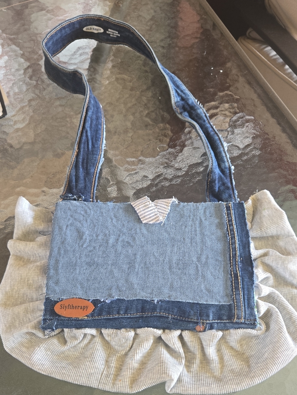 DIY Denim Ruffle Crossbody Notebook Keepsake - Picture 4 of 8